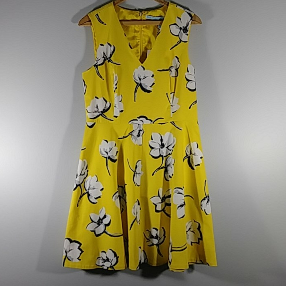 NWT Draper James yellow/floral slvless  Sz 10
